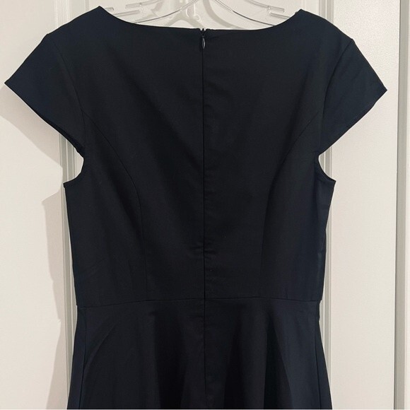 Vintage Pukavt Black Cap Sleeve Midi Dress with Pockets in Women's Size Medium - Picture 8 of 11